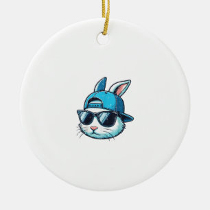 Décoration En Céramique Visage de lapin de Pâques Casquette de baseball Lu