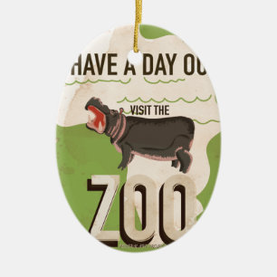 Décoration En Céramique Visitez l'affiche de voyage vintage du zoo