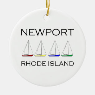 Décoration En Céramique Voiliers de Newport Île de Rhode
