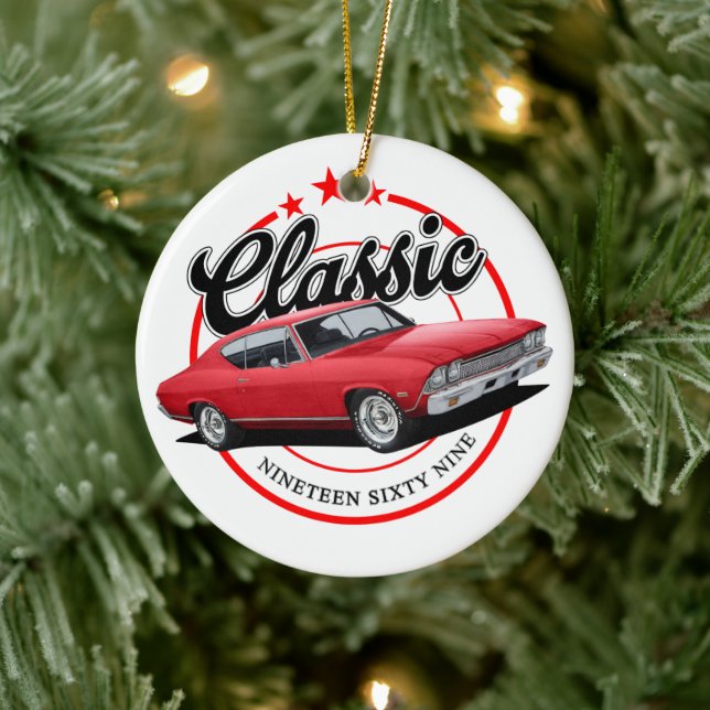 Décoration En Céramique Voiture classique 1969 (Arbre)