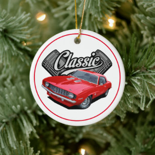 Décoration En Céramique Voiture classique rouge