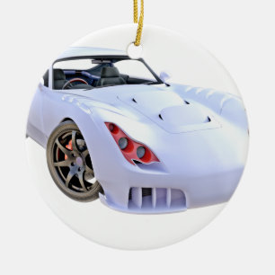 Décoration En Céramique Voiture de discrétion dans le blanc