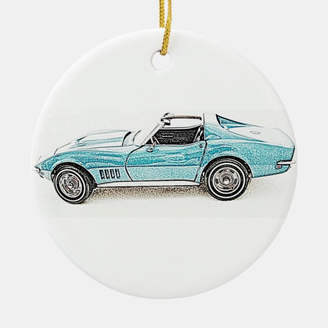Décoration En Céramique Voiture de sport classique (Devant)