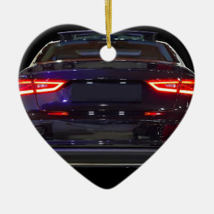 Décoration En Céramique voiture noire, lumières rouges