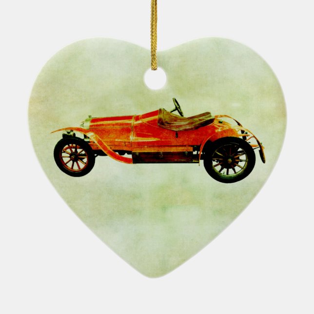Décoration En Céramique Voiture rouge vintage (Dos)