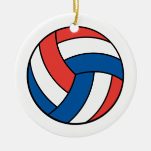 Décoration En Céramique volley-ball bleu rouge