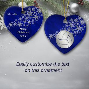 Décoration En Céramique Volley-ball Blue Silver Flake Personnalisé
