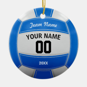 Décoration En Céramique Volleyball Christmas Blue