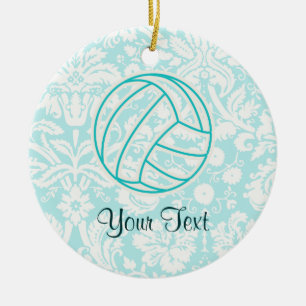 Décoration En Céramique Volleyball ; Teal mignon