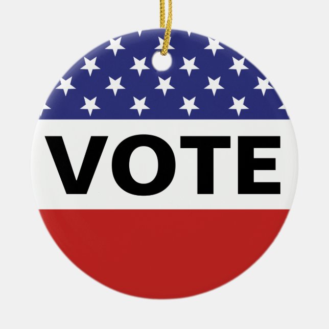 Décoration En Céramique Vote de drapeau américain (Devant)