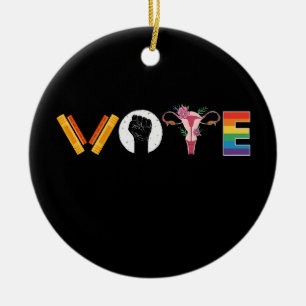 Décoration En Céramique VOTE Livres Utérus Soutien LGBT