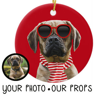 Décoration En Céramique Votre photo de chien avec accessoires numériques a