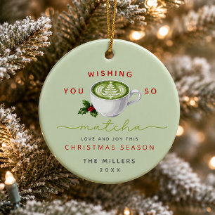 Décoration En Céramique Vous souhaite un Noël Matcha Love Photo