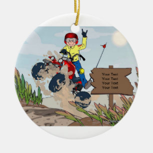 Décoration En Céramique VTT cycliste masculin