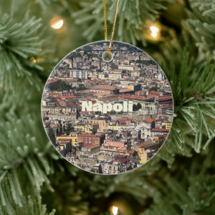 Décoration En Céramique Vue de Naples, Italie