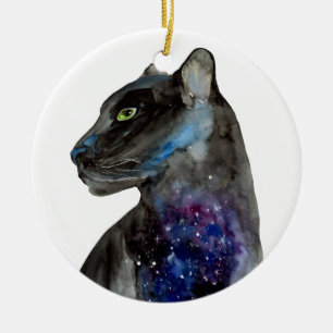 Décoration En Céramique Watercolor Black Panther