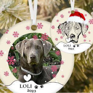 Décoration En Céramique Weimaraner Chien Dessin Personnalisé À La Main