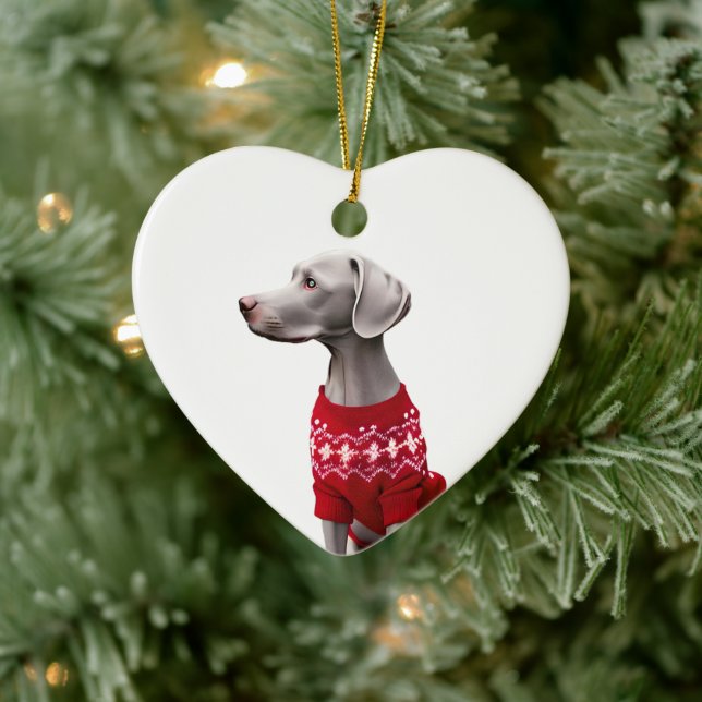 Décoration En Céramique Weimaraner dans le pull de Noël (Arbre)