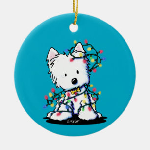 Décoration En Céramique Westie Noël Delighted KiniArt 