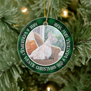 Décoration En Céramique Westie regardant par une fenêtre