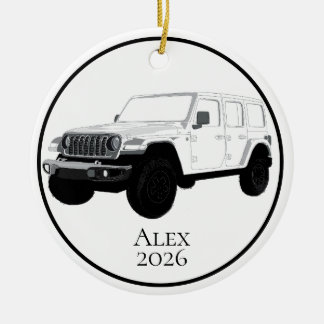 Décoration En Céramique White Off-Road Utility Vehicle 7 slot grille