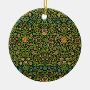 Décoration En Céramique William Morris - Ancolie, vert foncé,
