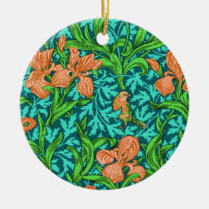 Décoration En Céramique William Morris Irises, orange et turquoise