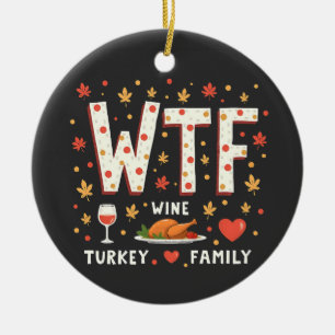 Décoration En Céramique WIne Turquie Famille drôle Thanksgiving