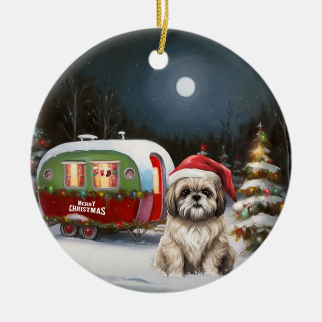 Décoration En Céramique Winter Havanese Caravan Christmas Adventure (Devant)