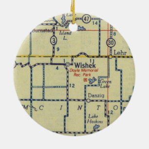 Décoration En Céramique Wishek et la vieille carte