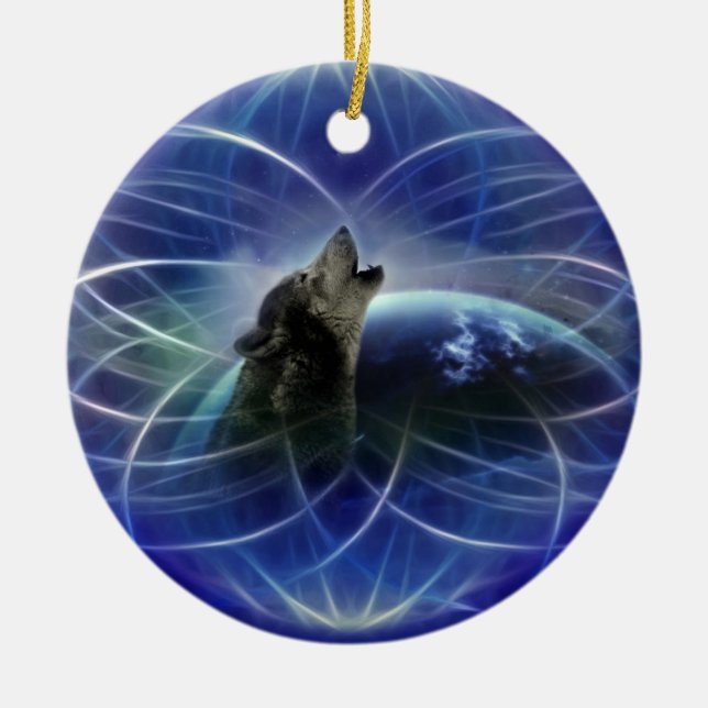 Décoration En Céramique Wolf dreamcatcher arbre de noël (Devant)