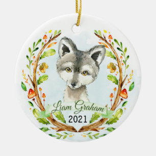 Décoration En Céramique Wolf Woodland Noël Keepsaké