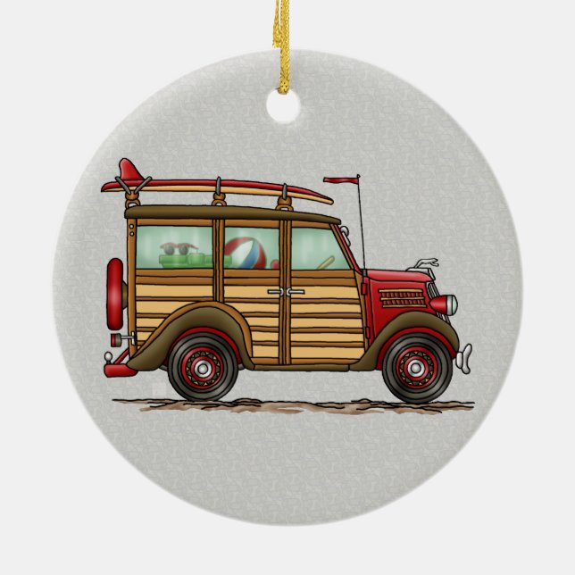 Décoration En Céramique Woody surfant mignon (Dos)