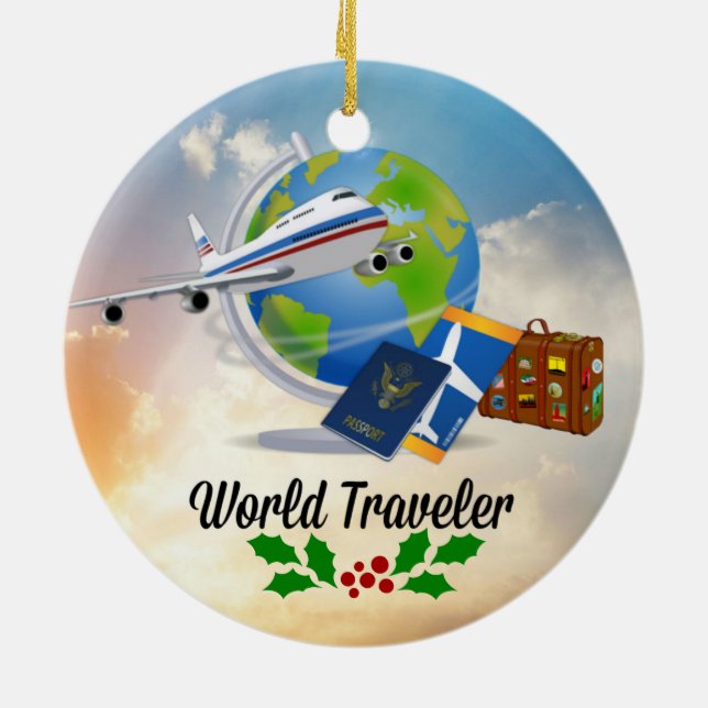 Décoration En Céramique World Traveller, Design 2, avec saint de Noël (Dos)