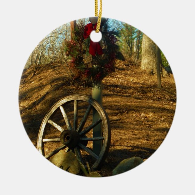 Décoration En Céramique Wreath and Wagon wheel (Devant)