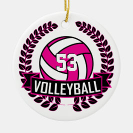 Décoration En Céramique Wreath du logo de volleyball 🏐 rose et noir chaud