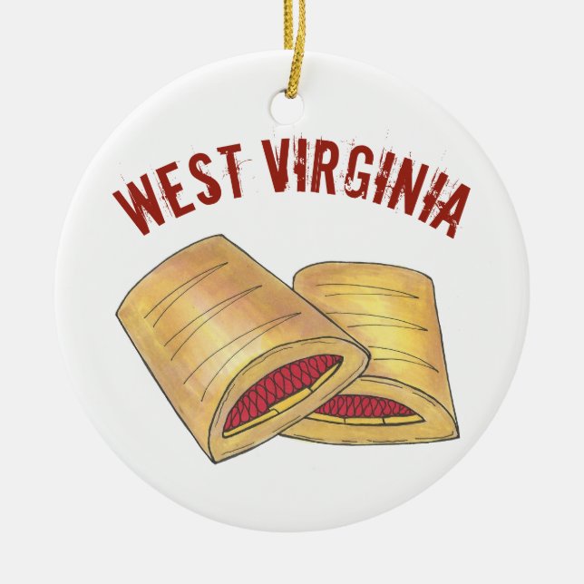 Décoration En Céramique WV West Virginia Pepperoni Rolls (Devant)