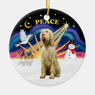 Décoration En Céramique Xmas Sunrise - Spinone Italiano (blé)