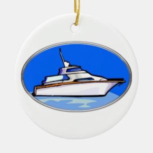 Décoration En Céramique Yacht dans l'ovale