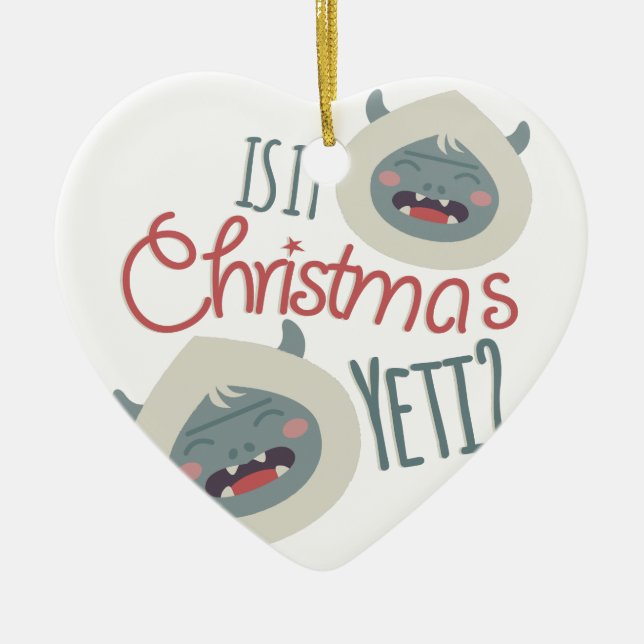 Décoration En Céramique Yeti de Noël (Devant)