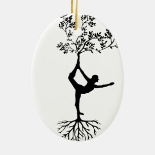 Décoration En Céramique Yoga/Arbre