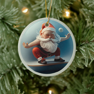 Décoration En Céramique Yoga Père Noël