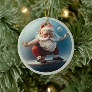 Décoration En Céramique Yoga Père Noël