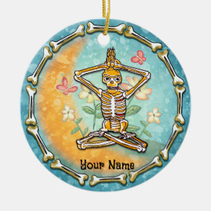 Décoration En Céramique Yoga squelette  