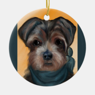 DÉCORATION EN CÉRAMIQUE YORKIE POO