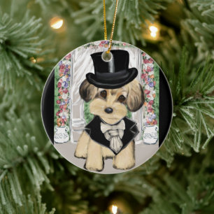 DÉCORATION EN CÉRAMIQUE YORKIE POO