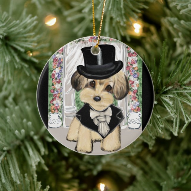 DÉCORATION EN CÉRAMIQUE YORKIE POO (Arbre)