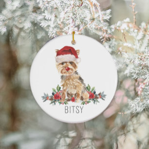 Décoration En Céramique Yorkshire personnalisé Terrier Noël