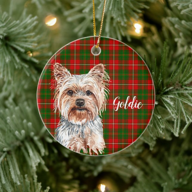 Décoration En Céramique Yorkshire Terrier Chien personnalisé (Arbre)