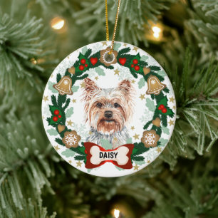 Décoration En Céramique Yorkshire Terrier Dog Cookie Wreve